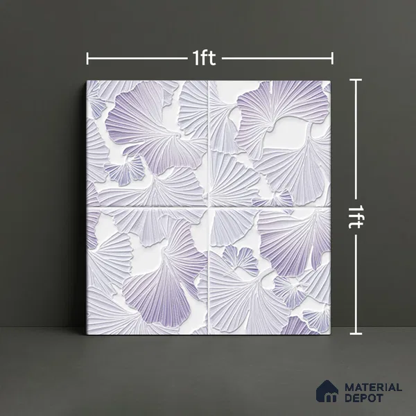 Floral Wall Tile TL 07244 D Florina 4003 Granula 1 ft x 1 ft Ceramic Matte Finish - 9 mm  | 2 mm Spacer is Mandatory | Please Expect a Slight Variation of Pattern (Sample)